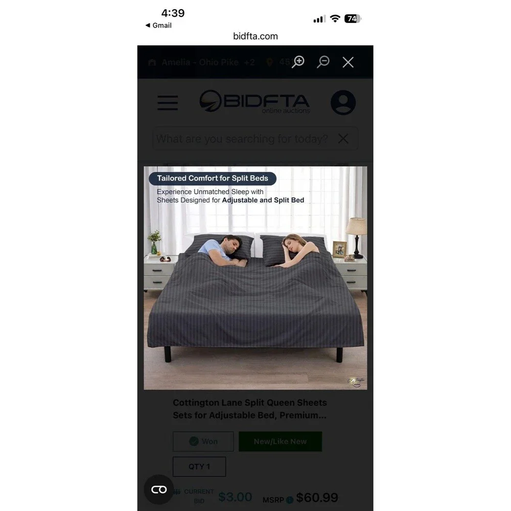 Cottington Lane Split Queen Sheets Sets for Adjustable Bed